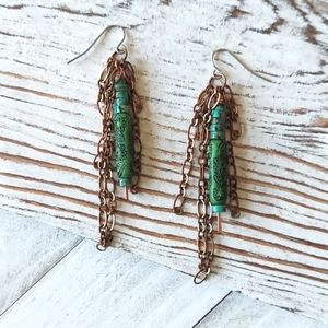 Artisan Jewelry Collection - Jerica Bead and Chain Earrings